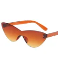 Rahmenlose einteilige Katzenaugen-Sonnenbrille mit orangefarbenen Farbverlauf-Gelgläsern für Alltag. - Verlauf Tee