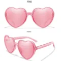 Rosa herzförmige Sonnenbrille für Damen, modische transparente Party Sonnenbrille. - Rosa Rahmen / Rosa Gläser