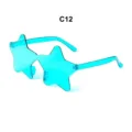 Blaue sternförmige rahmenlose Party Sonnenbrille transparente farbige Brille für Events - Seeblau