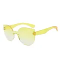 Einteilige Bonbonfarbene Sonnenbrille für Damen und Herren, stilvolle gelbe Sonnenbrille. - Verlauf Gelb