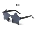 Schwarze sternförmige rahmenlose Party Sonnenbrille für modische Kostüme und coole Events. - Hellgrau