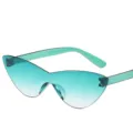 Modische gelee grüne gradienten katzenauge sonnenbrille rahmenlose trendige brillen für damen. - Verlauf Grün