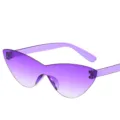 Lila Verlaufsfarbene rahmenlose einteilige Katzenaugen Sonnenbrille modische Brille - Zweifarbiges Violett