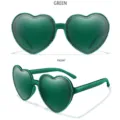 Grüne Herz Sonnenbrille für Damen Mode Party bunte Gläser trendige Brille 2023 neu - Grüner Rahmen / Grüne Gläser