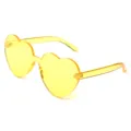Süßwarenfarbe dicke herzförmige Sonnenbrille Mode einteilige Sonnenbrille für Damen - Transparent Gelb