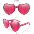 Knallige rosa herzförmige Sonnenbrille für Damen Mode Party Brille UV Schutz Stilvolle Brille - Fuchsia