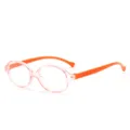 Kinder Blaulichtfilter Brille leicht transparenter rosa Rahmen orange Bügel für den Alltag - Transparent Orange