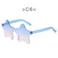 Verlauf Stern Form Party Sonnenbrille C6 Blau Rosa Einteilig Rahmenlos Modische Brille Neu - Farbverlauf Blau Rosa
