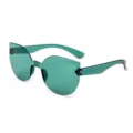 Grüne einteilige Bonbonfarben Sonnenbrille modische Cat-Eye Trend Brille für Damen und Herren - Transparentes Grün