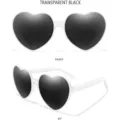 Transparente schwarze Herz Sonnenbrille Mode Party Brille trendige Brille stilvolles Zubehör - Weißer Rahmen Graue Gläser