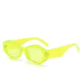 Neonblaue unregelmäßige Sonnenbrille Mode Trendiges Statement Brille für Sommer Strand - Lichtgrün