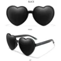 Schwarze herzförmige Sonnenbrille, stilvolle Modebrille für Streetstyle und Party. - Schwarzer Rahmen Graue Gläser