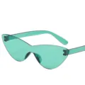 Grüne Gelee Katzenauge rahmenlose Sonnenbrille modische trendige Sonnenbrille Variante - Transparentes Grün