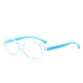 Kinder Blaulichtfilter Brille mit klaren blauen ovalen Gestellen, leicht und bequem. - Transparentes Blau