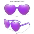 Herzförmige lila verspiegelte Sonnenbrille Mode Brille stylisch Party Street Style - Violetter Rahmen Violett Verspiegelt
