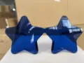 Blaue sternförmige randlose Party-Sonnenbrille, trendige einteilige Candy-Color Brille zum Tanzen. - Dunkelblau