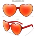 Rote herzförmige verspiegelte Sonnenbrille für Damen Mode Party Streetwear Brille - Roter Rahmen Roter Spiegel