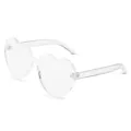 Transparente herzförmige Sonnenbrille klare einteilige Rahmen Mode Brille für Frauen - Transparent