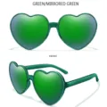 Grüne verspiegelte Herz Sonnenbrille Mode Party tragen trendige grüne Linse Neuheit Brille Zubehör. - Grüner Rahmen Grün Verspiegelt
