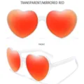 Transparente gespiegelte rote herzförmige Mode Sonnenbrille mit weißem Rahmen Variante - Transparenter Rahmen Roter Spiegel