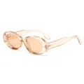 Modische transparente braune ovale Sonnenbrille für Damen, stylischer dicker Rahmen. - Helltee