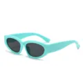 Retro Katzenauge Sonnenbrille Damen Herren trendige dicke ovale UV400 Sonnenbrillen - Apfelgrüner Rahmen Graue Linsen