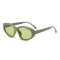 Modische Retro dicke Katzenauge Sonnenbrille für Damen und Herren, UV-Schutz grüne Gläser. - Grüner Rahmen / Grüne Gläser