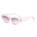 Stilvolle rosa transparente Katzenauge-Sonnenbrille mit violetten Gläsern für Damen. - Transparentes Rosa
