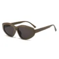 Braune klobige Katzenauge Sonnenbrille fuer Damen und Herren, retro UV-Schutz Sonnenglaeser. - Kaffeebrauner Rahmen Graue Gläser
