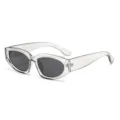 Retro Katzenauge Sonnenbrille für Damen und Herren, transparenter Rahmen, UV-Schutz. - Transparentes Grau