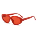 Elegante Rote Katzenauge Sonnenbrille Retro Mode Trendige UV Schutz Sonnenbrille. - Orangerot Rahmen Rotes Glas