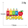 Back to school embroidered patch colorful pencils and apple DIY clothing decorative badge - Rainbow Pencil Red Apple(S6523)