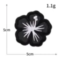 Parche de flor bordado negro DIY termoadhesivo para ropa insignia aplique 5 cm. - Negro