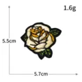 Écusson brodé rose jaune accessoire de vêtement insigne décoratif bricolage patch. - H0487
