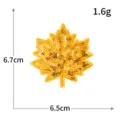 Toppa ricamata con foglia d'acero e paillettes dorate per vestiti decorazione 6.7x6.5cm - M1547 giallo chiaro