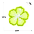 Parche bordado de flor verde termoadhesivo para ropa aplicación DIY insignia 5x5cm - Verde