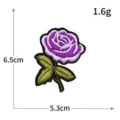 Parche bordado de rosa morada termoadesivo, hermosa aplicación floral para ropa y decoración. - H0551