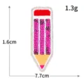 Glitter potlood pailletten borduurwerk patch voor kleding DIY ambacht en decoratie. - Potlood Pailletten Geborduurde Patch (M1550) / 1 Stuks Verpakking (7.7x1.6cm) / Rozerood