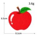 Apple embroidered patch DIY clothing accessory, cute red fruit badge, 8.5x8.1cm craft supply. - Green Leaf Red Apple(r0256)