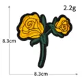 Gelbe Rose besticktes Stoffabzeichen Kleidung Zubehör DIY Aufnäher Applikation Dekor. - H0488