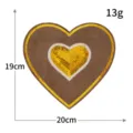 Large heart-shaped sequin embroidered patch fabric applique for clothing DIY craft accessories - M1531 / Light Brown
