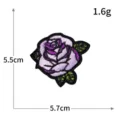 Parche bordado de rosa violeta termoadesivo para decoración y reparación de ropa. - H0487