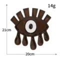 Großer Pailletten Augen gestickter Aufnäher für Kleidung Jacke DIY dekoratives Zubehör - Dunkelbraun