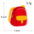 Red and yellow school bag embroidered patch for clothing decoration, size 8.1x7.3cm. - Small School Bag(R4743)