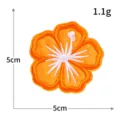 Parche bordado de flor de hibisco naranja termoadhesivo para ropa insignia DIY 5cm - Naranja