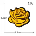 Gelbe Rose bestickter Aufnäher, exquisite Computereinzelheit Kleidung Zubehör Applikation. - H0527