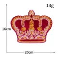 Gran Parche Corona Terciopelo Rojo Bordado Lentejuelas Accesorio de Ropa 16x20cm - Púrpura