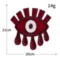 Roter Pailletten boeser Blick bestickter Aufnaher Kleidung Jacke Zubehoer 21x20cm - Lila