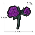 Patch Brodé Rose Violette Thermocollant Applique pour Vêtements Bricolage 8.3x8.3cm - H0488