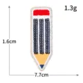 Potloodvormige pailletten geborduurde patch voor kleding DIY decoratie stralende badge. - Potlood Pailletten Geborduurde Patch (M1550) / 1 Stuks Verpakking (7.7x1.6cm) / Marineblauw